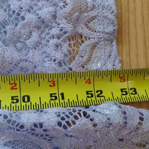 A. Byer Floor Length Sparkly Lace Light Purple Sleeveless Dress Size 9 - Picture 12 of 15